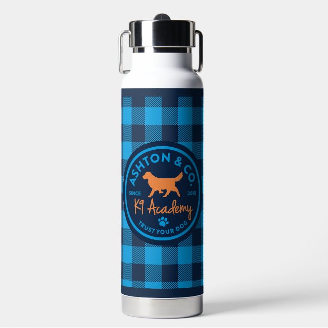 Bouteille D'eau Ashton & Co. K9 Academy Blue Plaid Water Bottle (Salle de sport)