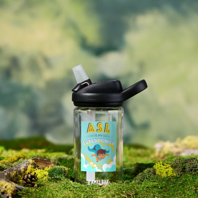 Bouteille D'eau ASL est ma superpuissance (Extérieur)