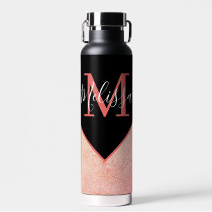 Bouteille D'eau Aspect cuir rose personnalisé