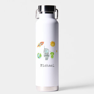 Bouteille D'eau Astronaut Rocket Planètes Étoiles Nom personnalisé
