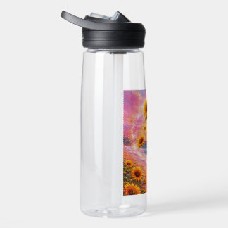 Bouteille D'eau Atardecer de Paz Infinita: Girasoles Mágicos 