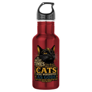 Bouteille D'eau Attitude de chat noir antique