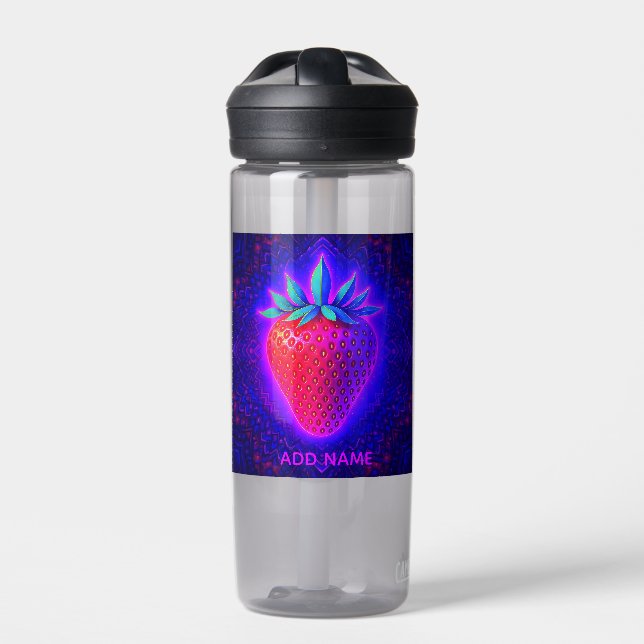 Bouteille d'eau au look néon fraise vif (Extérieur)