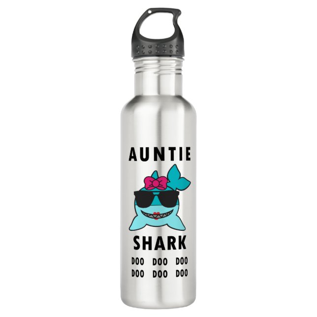 BOUTEILLE D'EAU AUNTIE SHARK DOO DOO DOO (Devant)