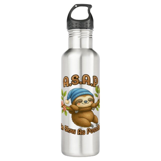 Bouteille D'eau Aussi Lent Que Possible - Joli Sloth ASAP Classic  (Devant)