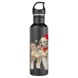 Bouteille D'eau Aussiedoodle Dog Christmas Light Xmas Mom Dad Gift