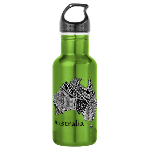 Bouteille D'eau Australie Carte Doodle