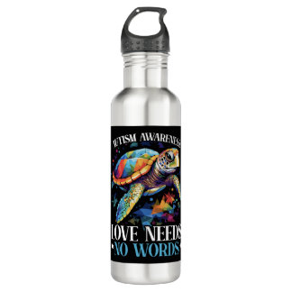 Bouteille D'eau Autism Turtle Autistic Puzzle Sensibilisation sur 