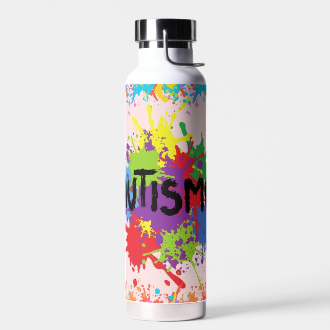 Bouteille D'eau Autisme Arc-en-ciel Splash (Gauche)