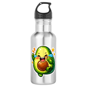 Bouteille D'eau autocollant de avocat mignon, larmes de joieSticke