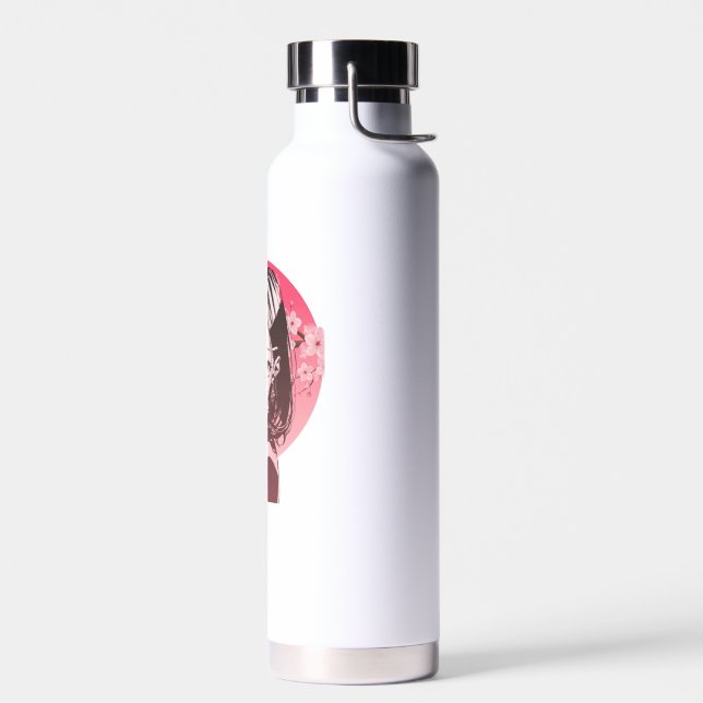 Bouteille D'eau Autocollant stylé de fille d'anime (Gauche)