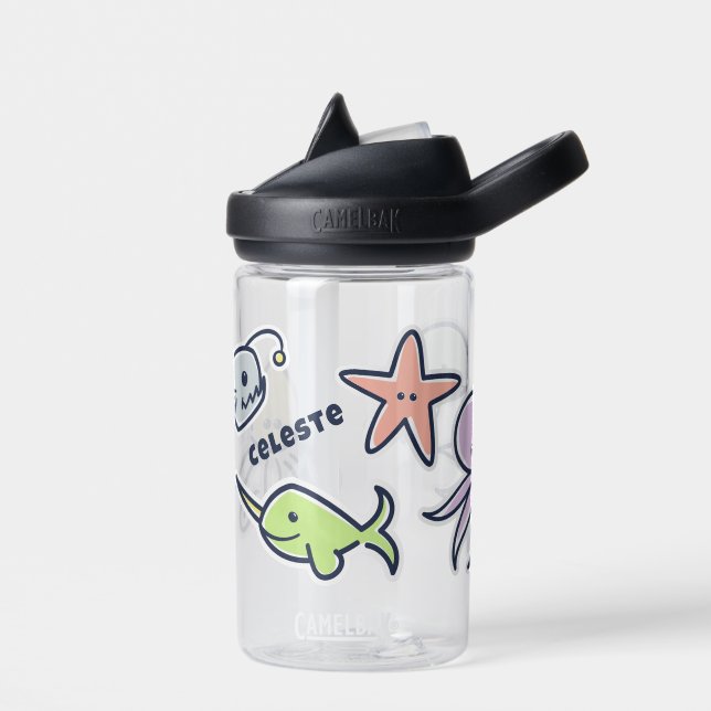 Bouteille D'eau Autocollants de créatures marines dessinées à la m (Gauche)