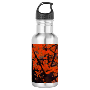 Bouteille d'eau automne peinture de l'arbre rouge