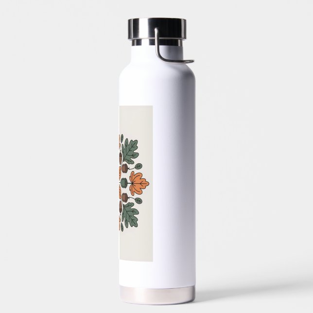 Bouteille D'eau Autumn Oak Leaves & Acorns Mandala Water Bottle (Gauche)