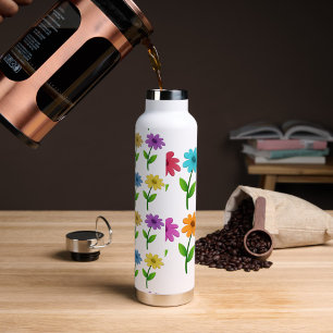 Bouteille d'eau aux fleurs de printemps