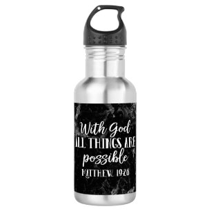 Bouteille D'eau Avec Dieu, toutes les choses sont possibles Bible 