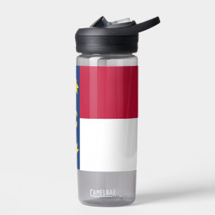 Bouteille d'eau avec drapeau de Caroline du Nord,