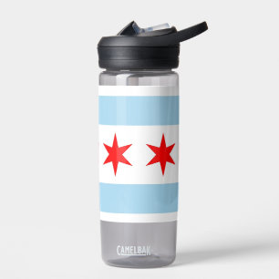 Bouteille d'eau avec drapeau de Chicago City, État