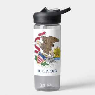Bouteille d'eau avec drapeau de l'Illinois State,