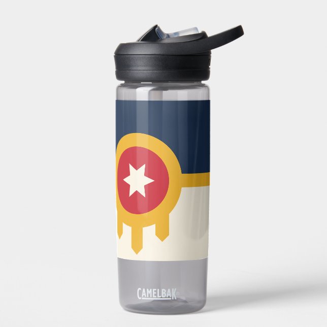 Bouteille d'eau avec drapeau de Tulsa, Oklahoma (Gauche)