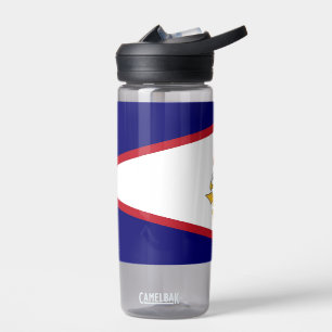 Bouteille d'eau avec drapeau des Samoa américaines