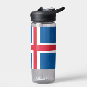 Bouteille d'eau avec drapeau d'Islande