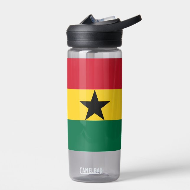 Bouteille d'eau avec drapeau du Ghana (Gauche)