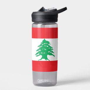 Bouteille d'eau avec drapeau du Liban