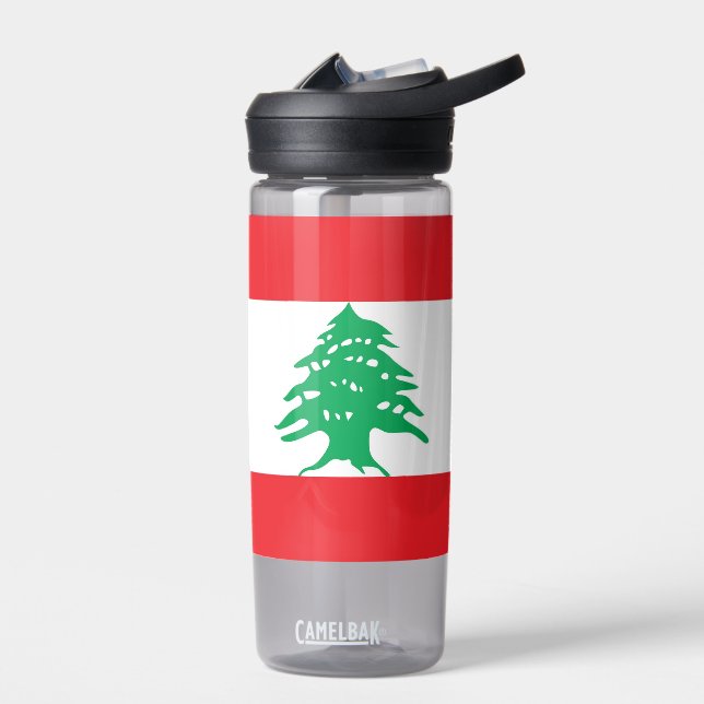 Bouteille d'eau avec drapeau du Liban (Gauche)