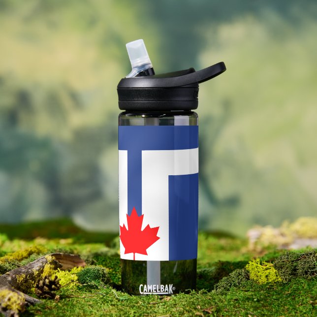 Bouteille d'eau avec le drapeau de Toronto, Canada (Extérieur)