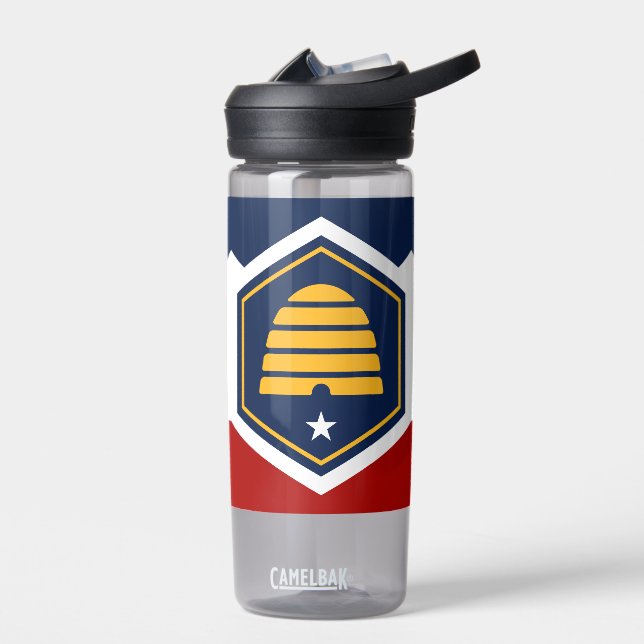 Bouteille d'eau avec le nouveau drapeau de l'Utah, (Gauche)