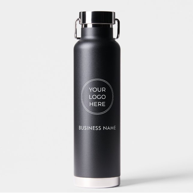 Bouteille d'eau avec logo d'entreprise blanc minim (Avant)