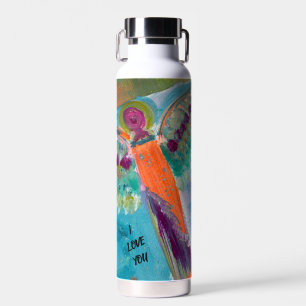 Bouteille d'eau avec message angélique et art orig