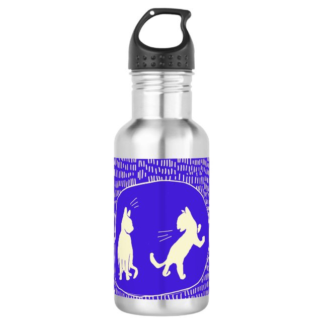 Bouteille d'eau avec motif de chat (Devant)