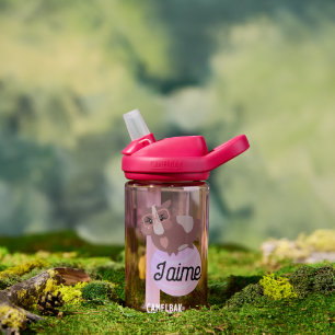 Bouteille d'eau avec nom de dessin animé de cochon