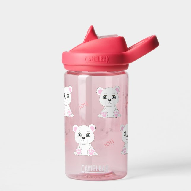 Bouteille d'eau avec un ours polaire blanc mignon (Gauche)
