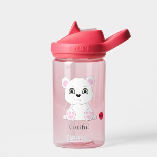 Bouteille d'eau avec un ours polaire blanc mignon
