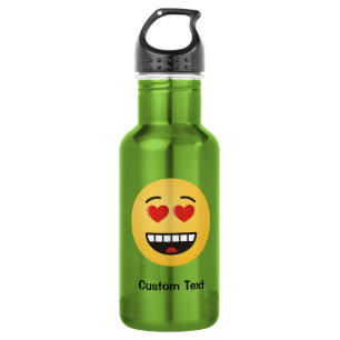 Bouteille d'eau avec visage souriant aux yeux en f