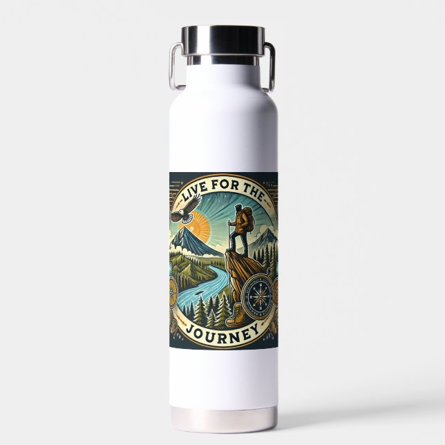 Bouteille d'eau aventure "Live for the Journey" (Avant)