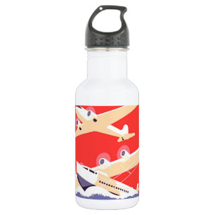 Bouteille D'eau Avion en vol vintage WPA coloré