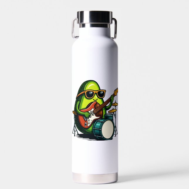 Bouteille D'eau Avocado Guitariste Cool Fruit Band (Avant)