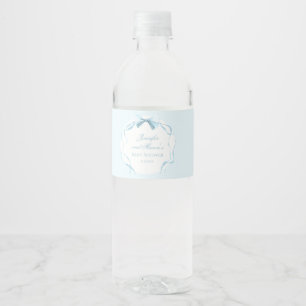Bouteille d'eau baby shower bleu étiquettes