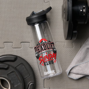 Bouteille D'eau Badge Club Vintage Powerlifting Deadlift dimanche
