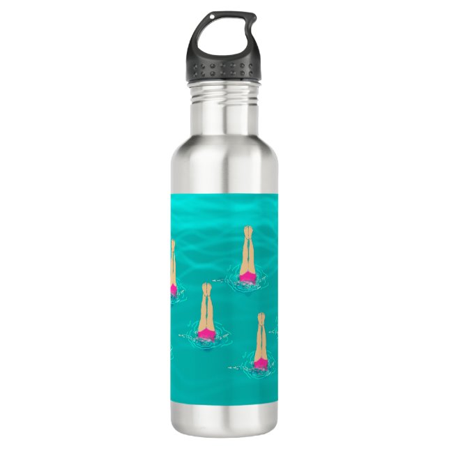 Bouteille D'eau Baignades Artistiques Nager Sous La Fête De Baigna (Devant)