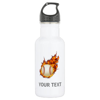 Bouteille D'eau Bal de baseball personnalisé en feu
