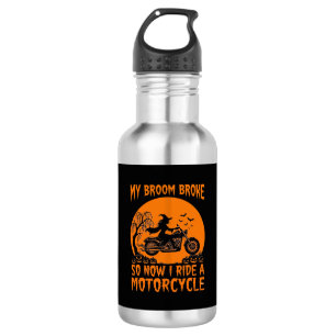 Bouteille D'eau Balai Casse Sorcière Halloween Moto Chauves-Souris
