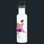 Bouteille D'eau Ballerina ballet fille danseuse nom personnalisé<br><div class="desc">Joli biberon de ballerine parfait pour les cours de ballet. Coucou blonde dansant la ballerine dans un tutu rose foncé sur un arrière - plan étoilé. D'autres éléments correspondants sont disponibles. Illustré et conçu exclusivement par Sarah Trett pour www.mylittleeden.com</div>