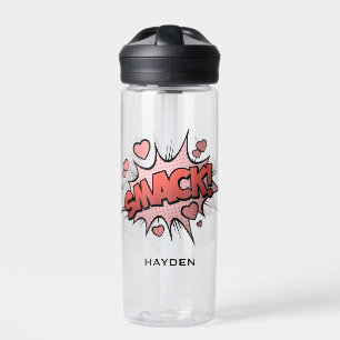 Bouteille D'eau Bande dessinée Art Kiss Smack Bubble rose Personna
