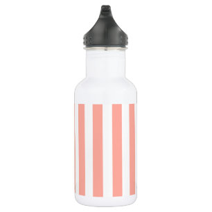 Bouteille D'eau Bandes de bonbons corail et blanc