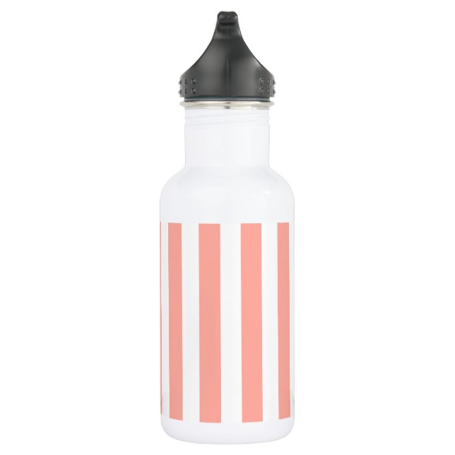 Bouteille D'eau Bandes de bonbons corail et blanc (Droite)
